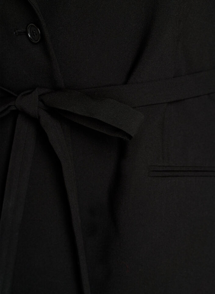 Blazer with detachable tie belt, Black, Packshot image number 2
