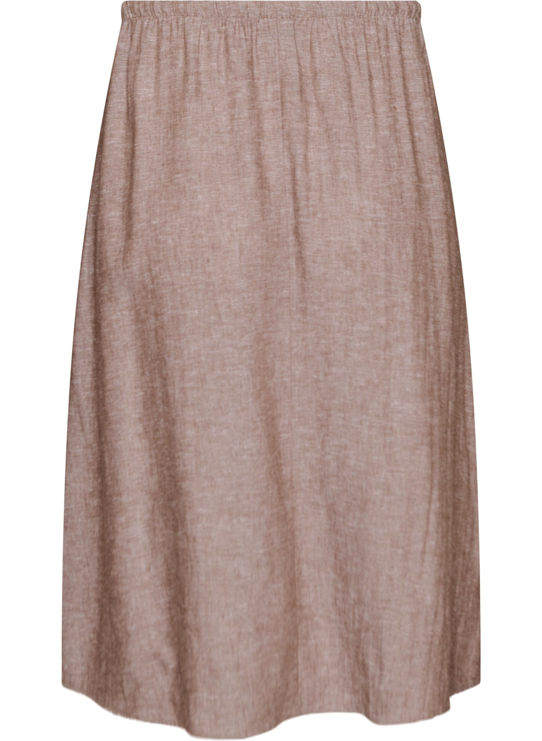 ZizzifashionA-line midi skirt in linen and viscose, Brown, Packshot image number 1