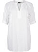 Cotton tunic with a V-neck, White, Packshot image number 0