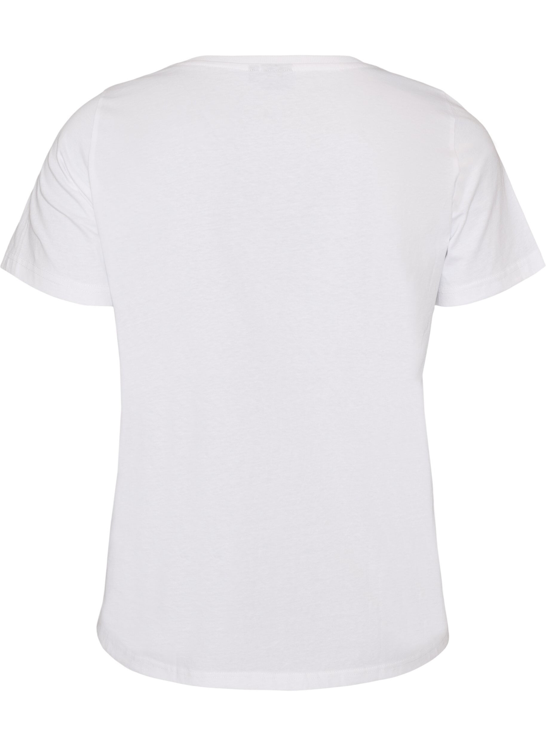 ZizzifashionCotton T-shirt with front print, White, Packshot image number 1