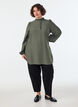 Viscose tunic with ruffles and buttons, Green, Model image number 1