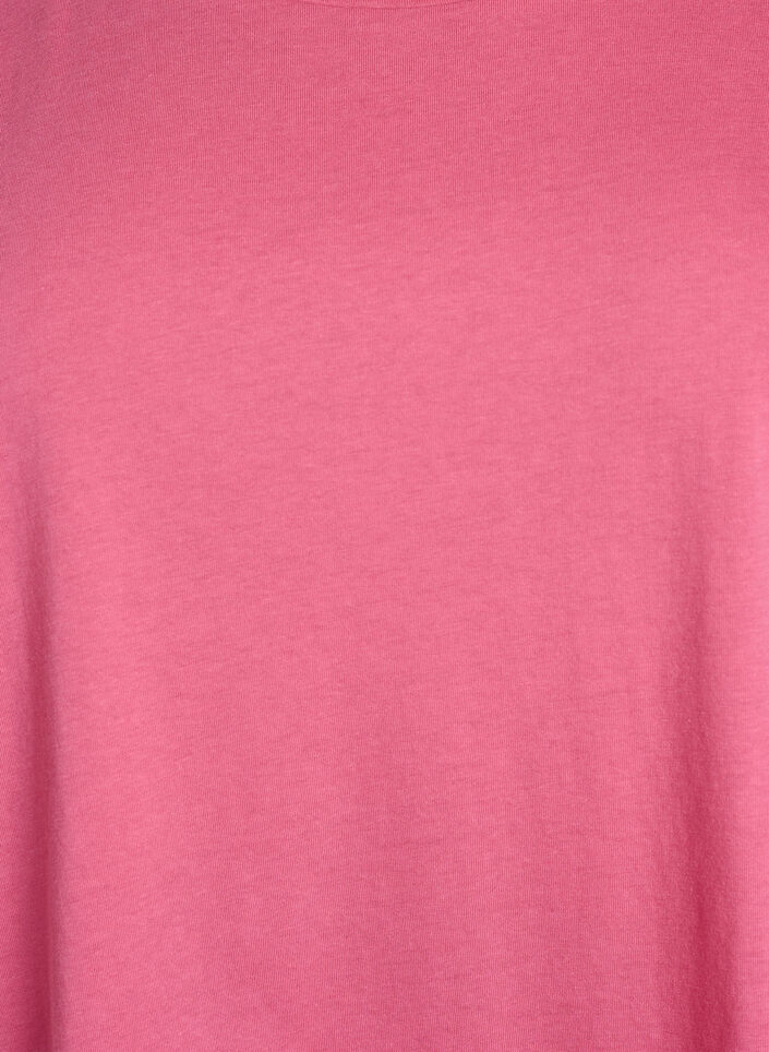 Short sleeve cotton blend T-shirt, Pink, Packshot image number 2