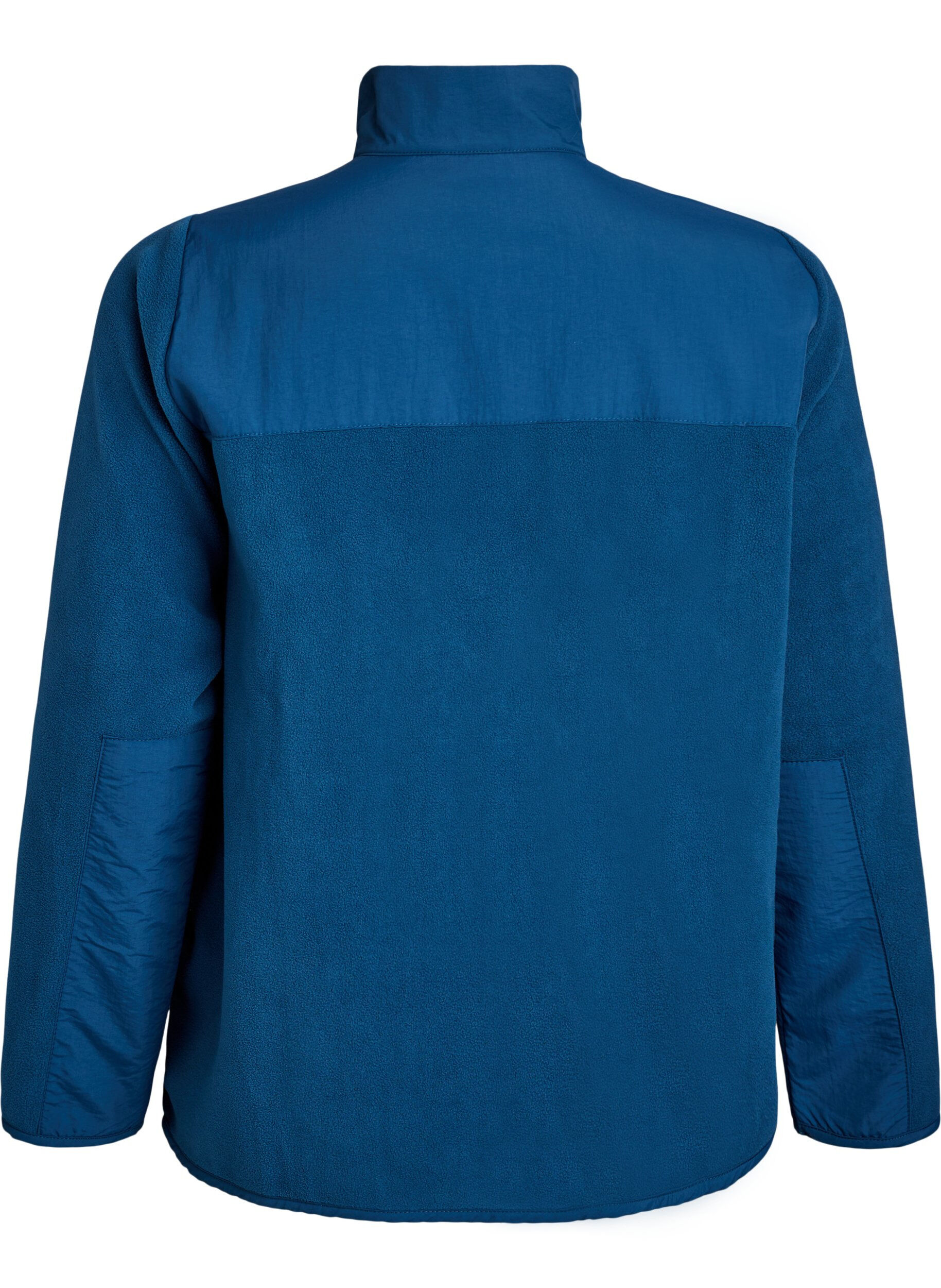 Zizzifashion Fleece jacket with high collar and pockets, Blue, Packshot image number 1