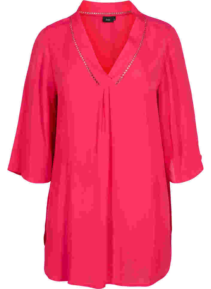 Viscose tunic with 3/4 sleeves, Love Potion, Packshot image number 0