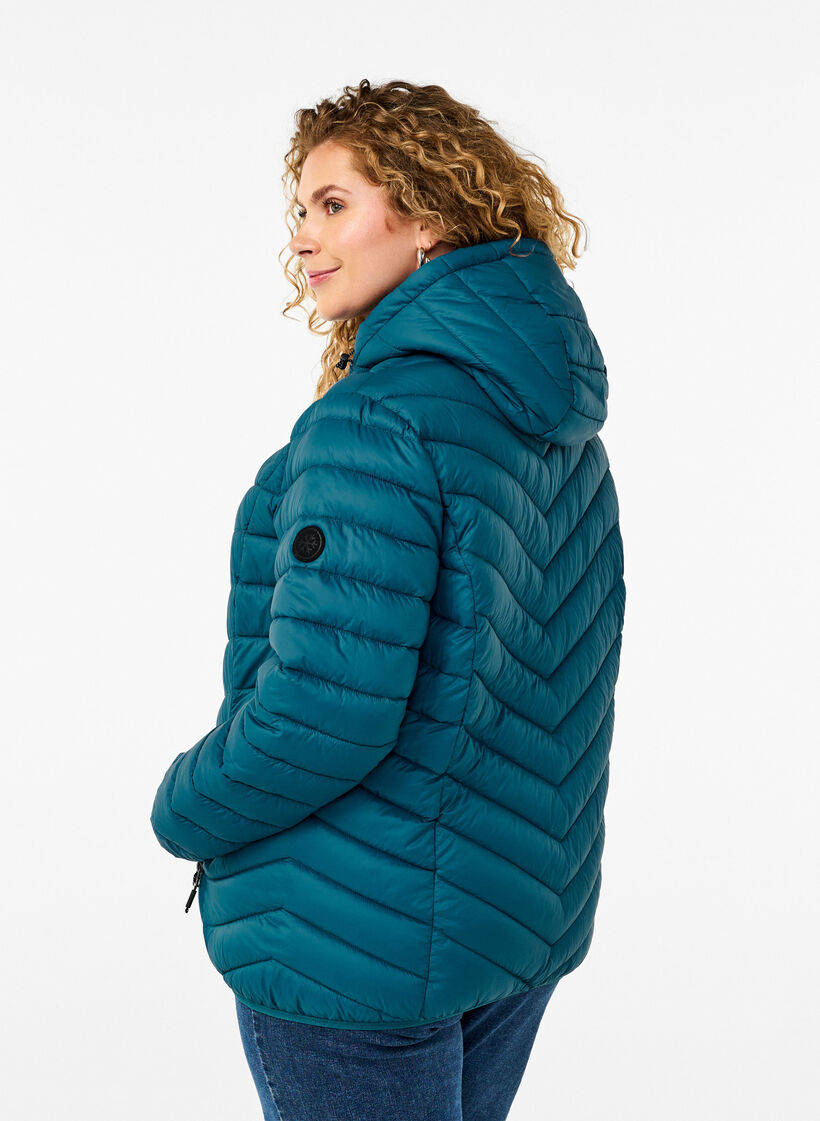 Lightweight jacket with hood, Petrol, Model image number 2