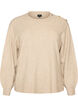 Knit blouse with button detail, Beige, Packshot image number 0