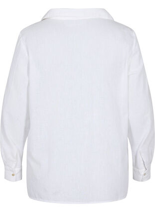 Blouse with 3/4-length sleeves and buttons, White, Packshot image number 1