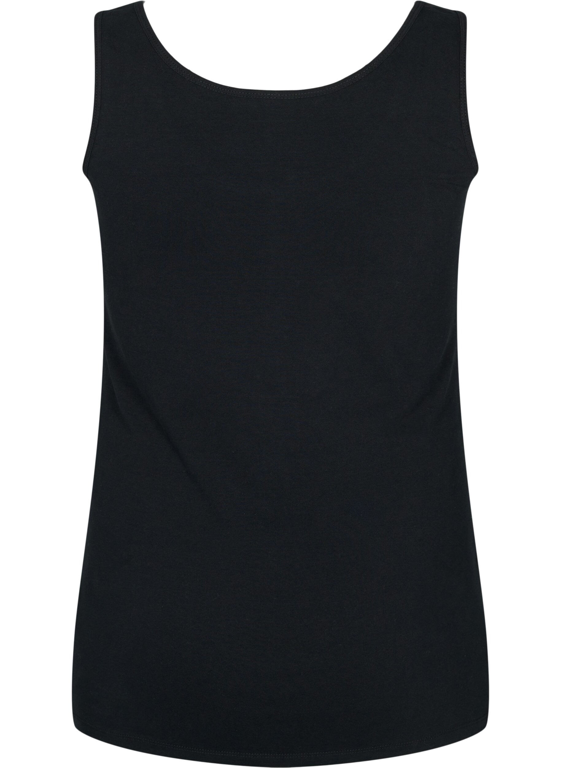 ZizzifashionCotton basic top, Black, Packshot image number 1
