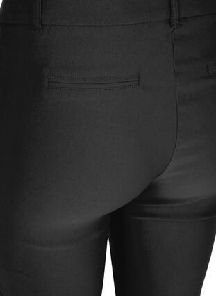 Cropped trousers with a light shine, Black, Packshot image number 3