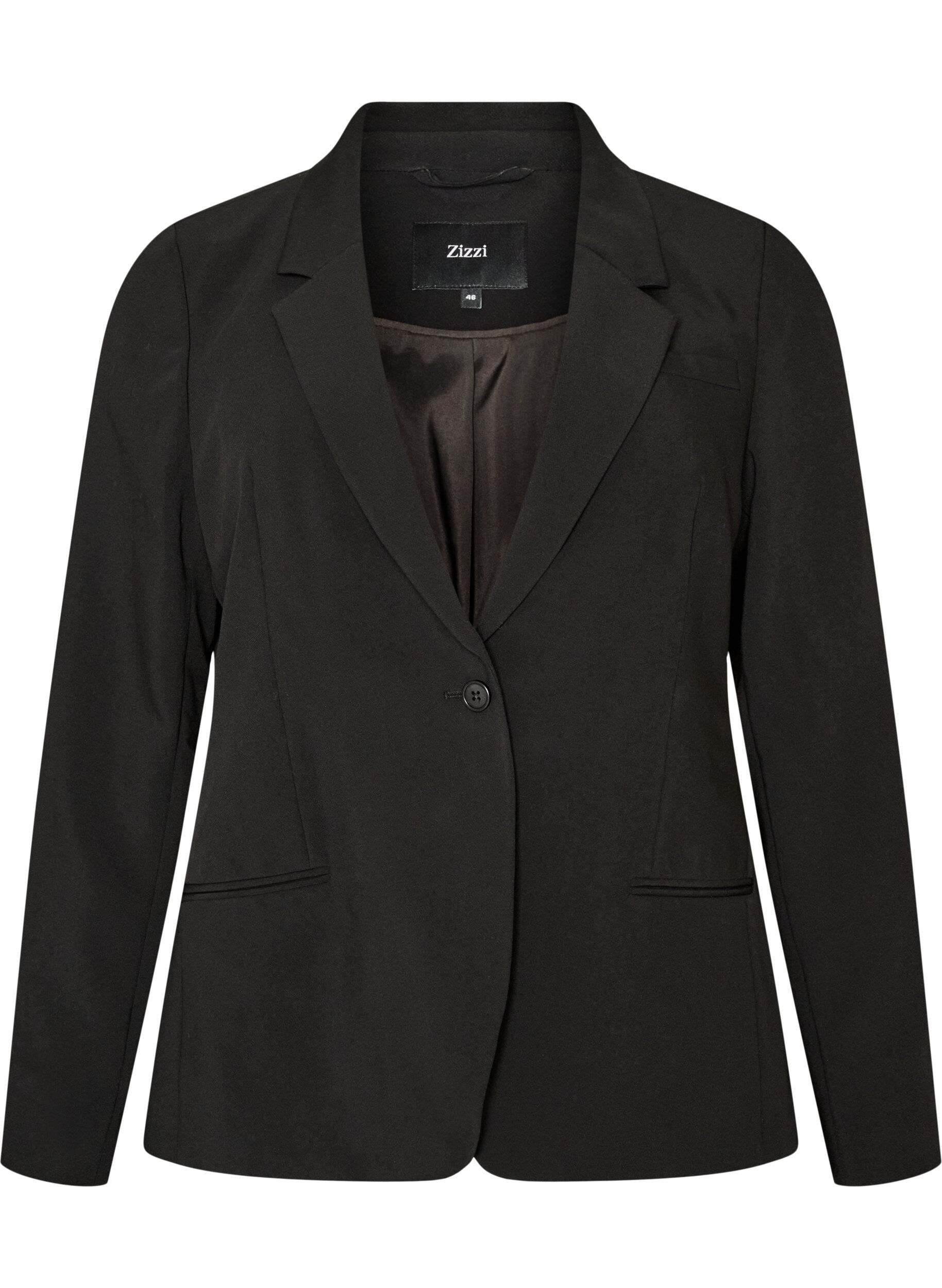 ZizzifashionClassic blazer with a single button closure, Black, Packshot image number 0