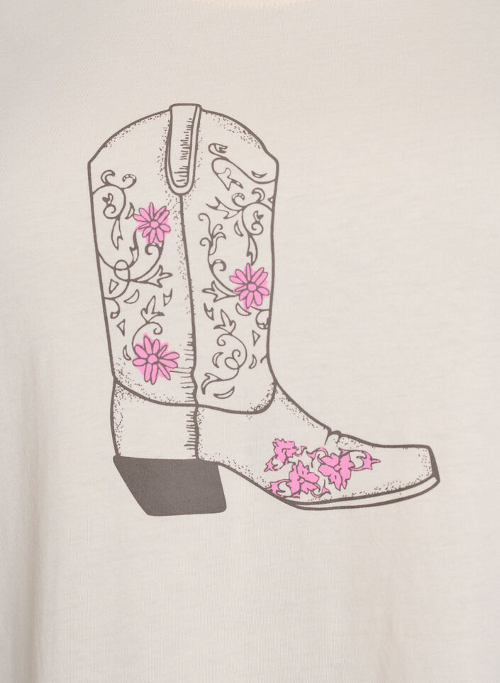 FLASH - T-shirt with print, Beige, Packshot image number 2