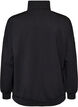 Jersey cardigan with zipper and high collar, Black, Packshot image number 1