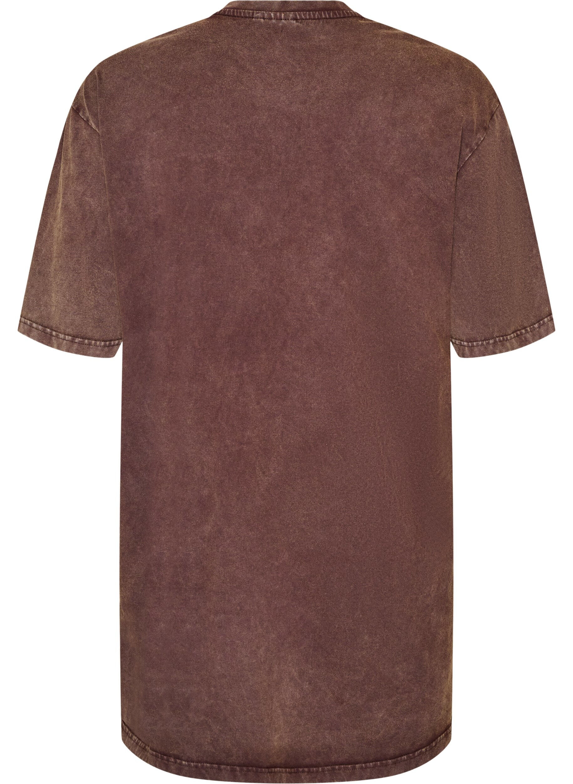 ZizzifashionLoose T-shirt dress with a washed look, Brown, Packshot image number 1