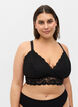 Padded lace bra with back detail, Black, Model image number 0