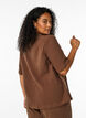 Short-sleeved shirt in cotton muslin, Brown, Model image number 2