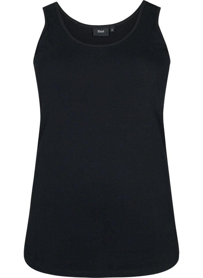Cotton basic top, Black, Packshot image number 0