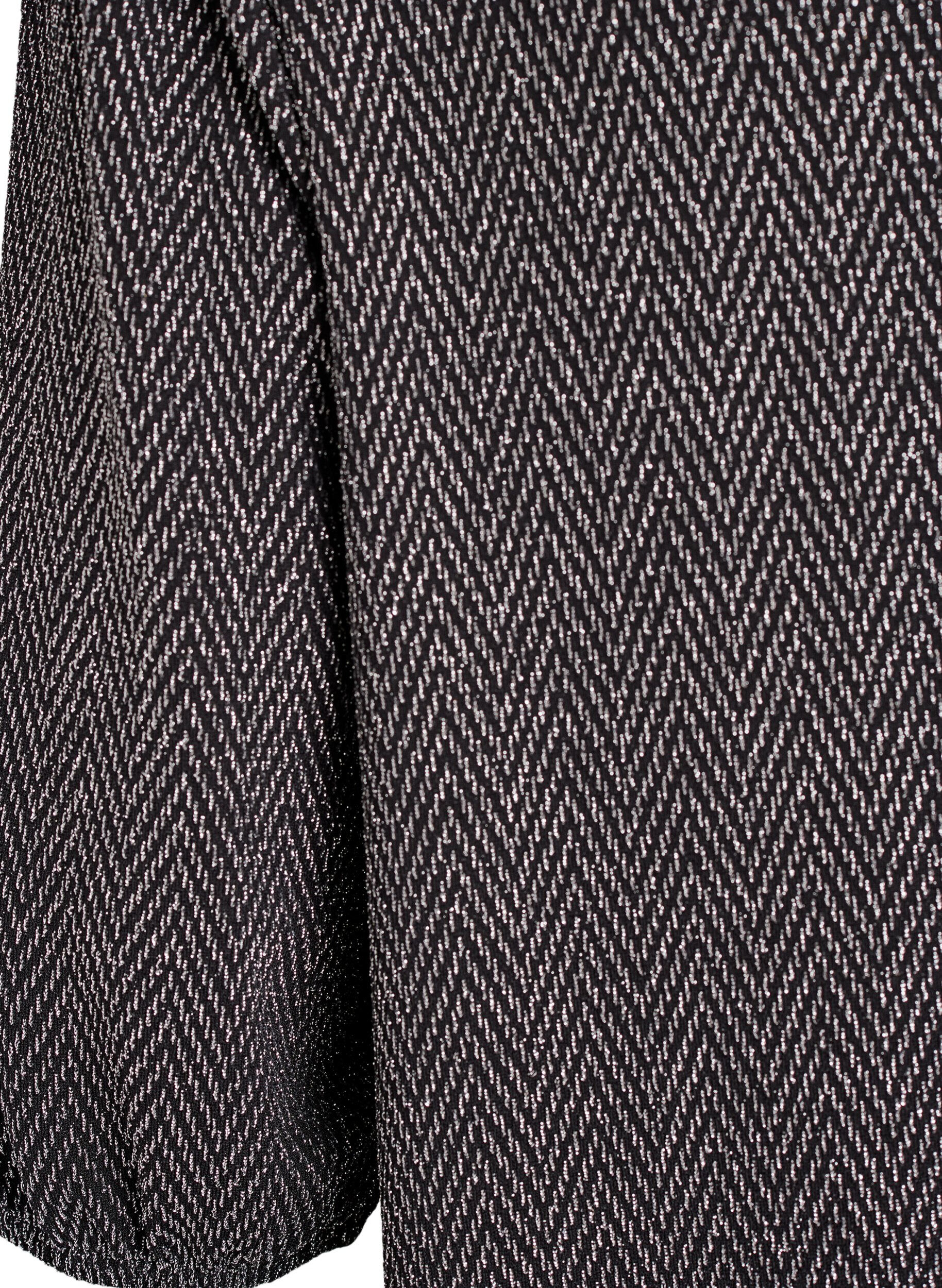 Zizzifashion Blouse with glitter pattern and 3/4 sleeves, Black, Packshot image number 3