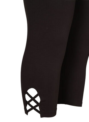 3/4 leggings in a viscose blend, Black, Packshot image number 3