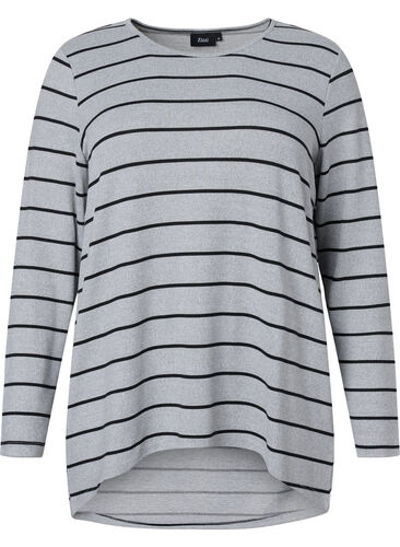 Patterned blouse with long sleeves, LGM Stripe, Packshot image number 0
