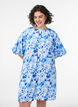 Short viscose dress with balloon sleeves, Blue, Model image number 0