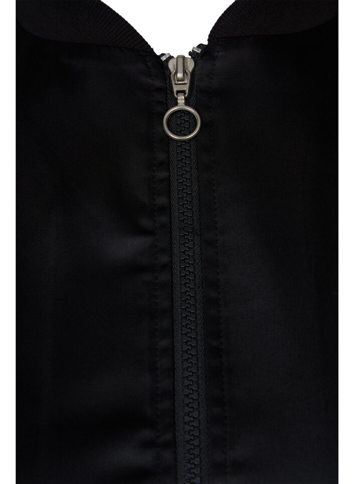 Bomber jacket with zipper and laces, Black, Packshot image number 2