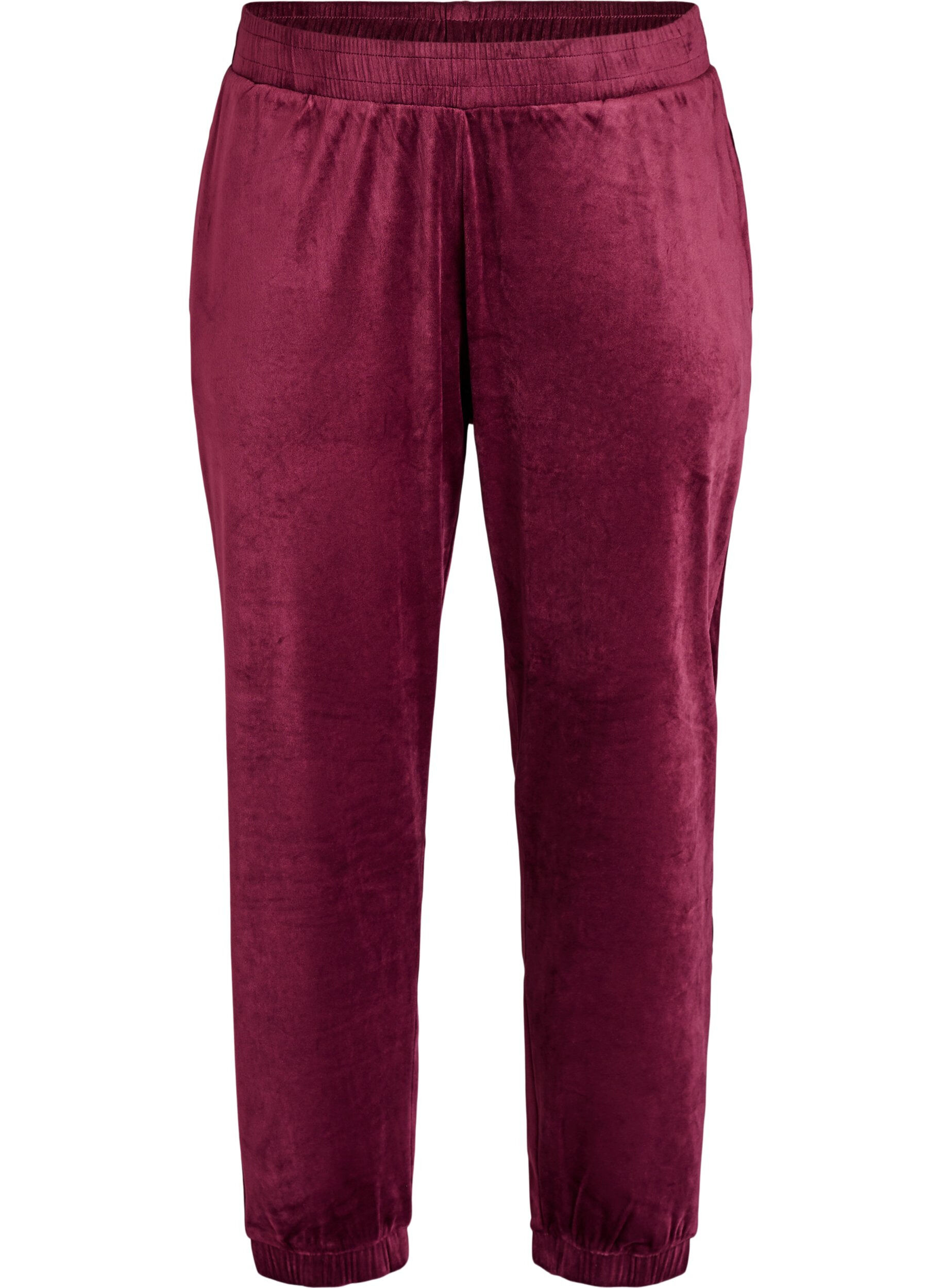 ZizzifashionLoose velvet trousers, Red, Packshot image number 0
