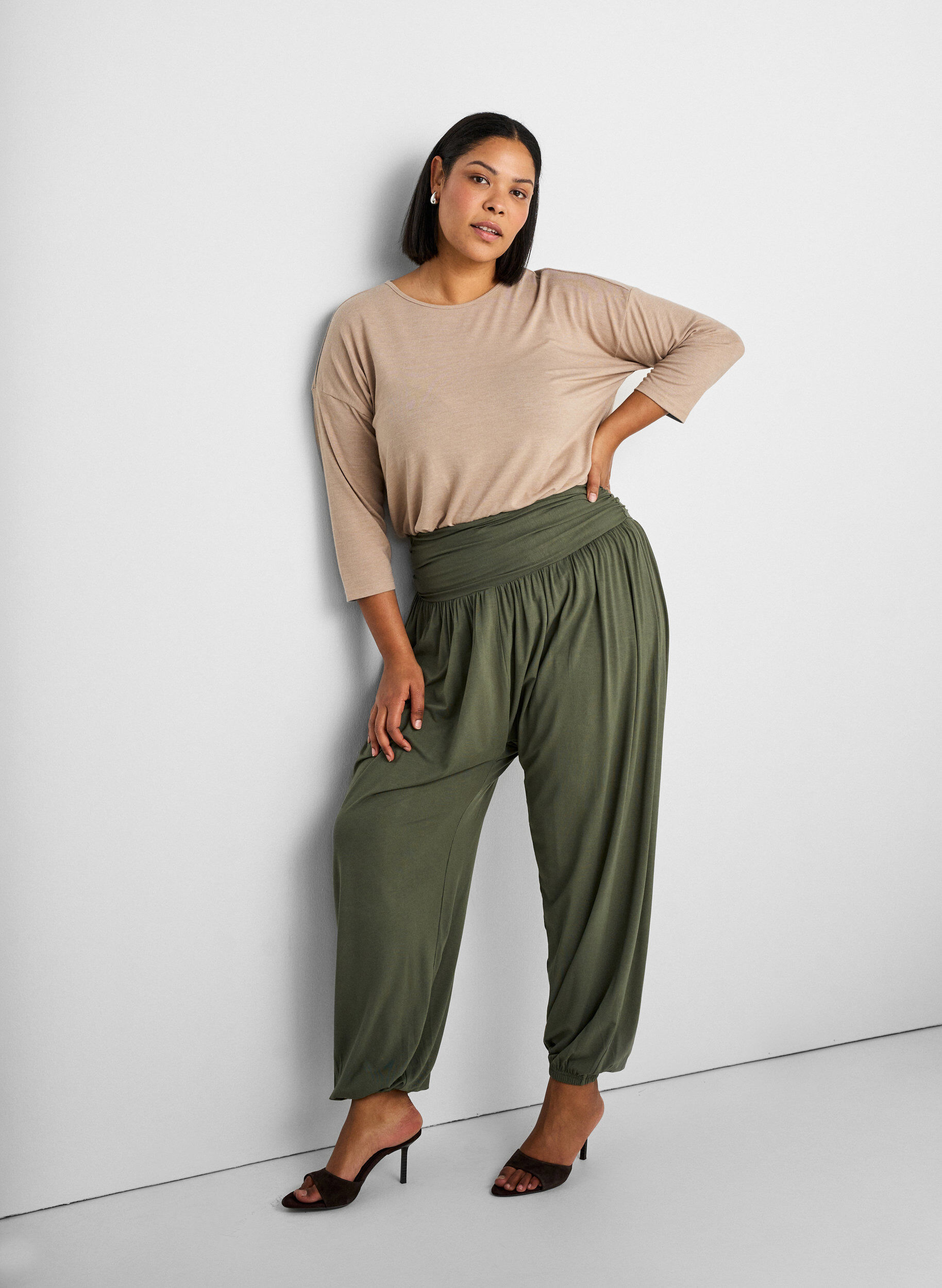 Zizzifashion Loose-fitting harem trousers, Green, Image image number 0