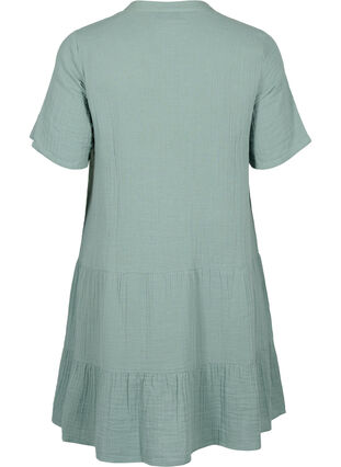 Short sleeve dress in 100% cotton, Chinois Green, Packshot image number 1