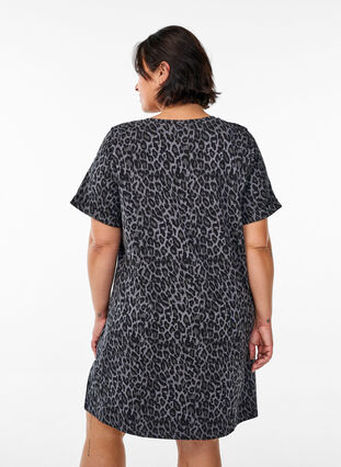 Short T-shirt dress in cotton jersey - Grey - Sz. 40-64 - Zizzifashion Short T-shirt dress in cotton jersey - Grey - Sz. 40-64 - Zizzifashion