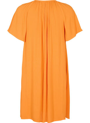 Short-sleeved viscose dress, Orange Peel, Packshot image number 1