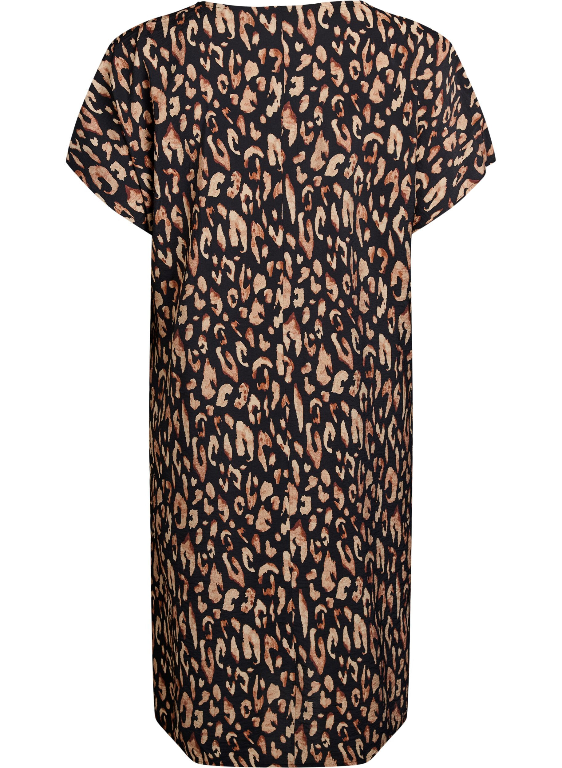 ZizzifashionV-neck dress in viscose, Black, Packshot image number 1