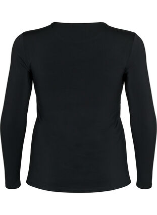 Cut-out blouse with long sleeves, Black, Packshot image number 1