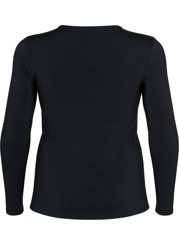 Cut-out blouse with long sleeves, Black, Packshot image number 1