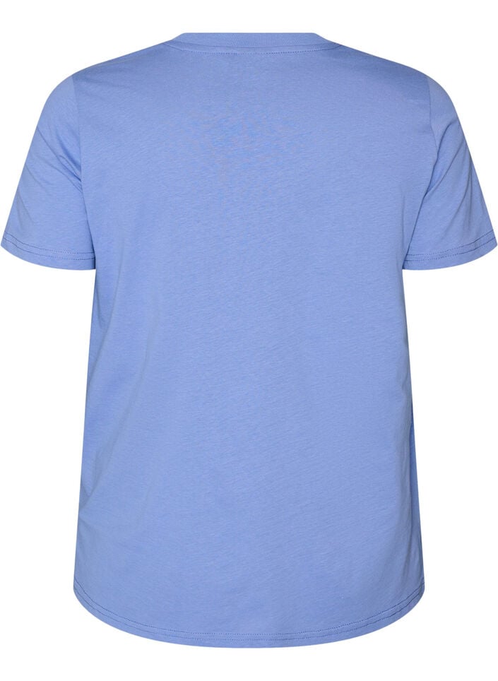 Basic cotton T-shirt with round neck, Purple, Packshot image number 1