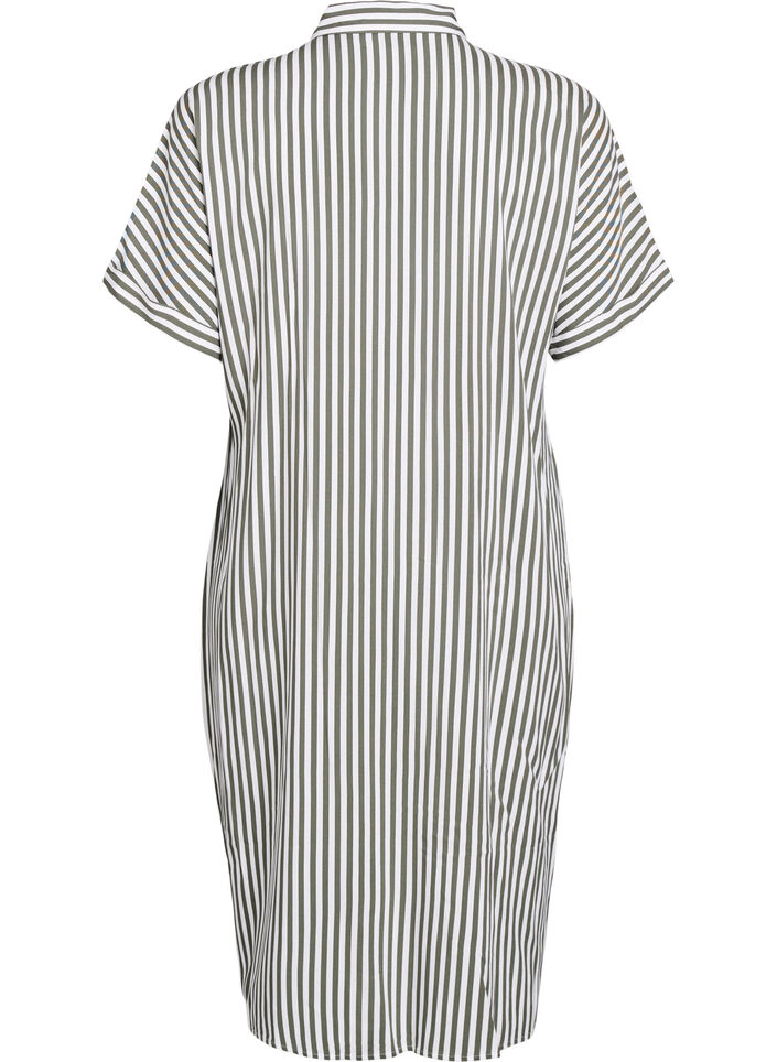 Long shirt dress with short sleeves, Green, Packshot image number 1