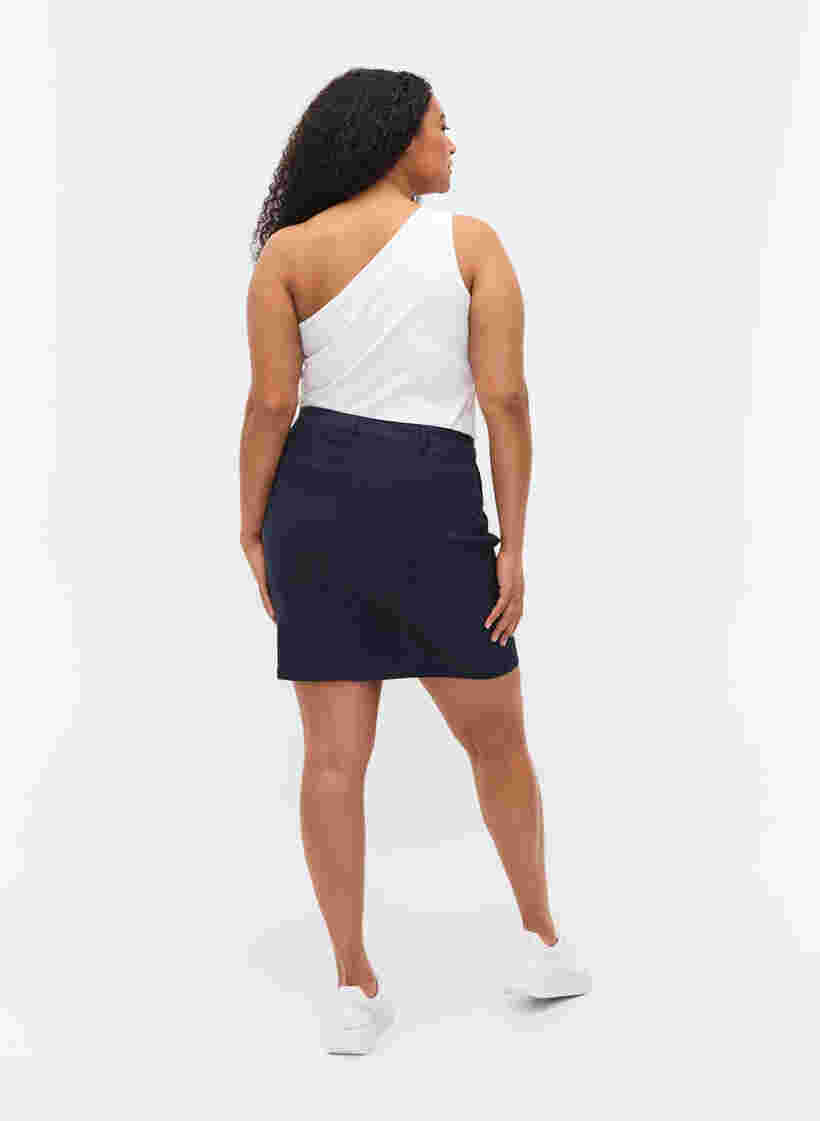 Close-fitting skirt with button details, Navy, Model image number 1