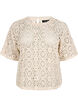 Crochet blouse with short sleeves, Beige, Packshot image number 0