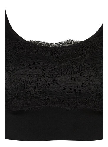 Lace detail bra, Black, Packshot image number 2