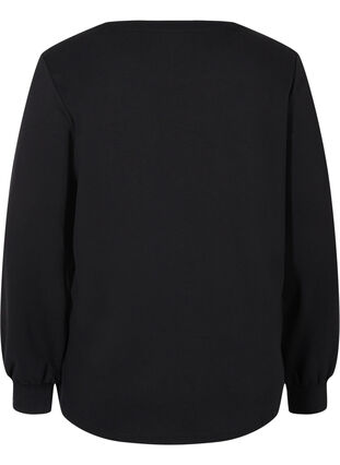 Sweatshirt with a round neckline and long sleeves, Black, Packshot image number 1