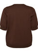Fine-knit blouse with short sleeves, Brown, Packshot image number 1