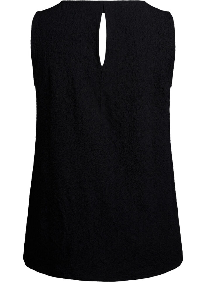 Sleeveless top with texture, Black, Packshot image number 1