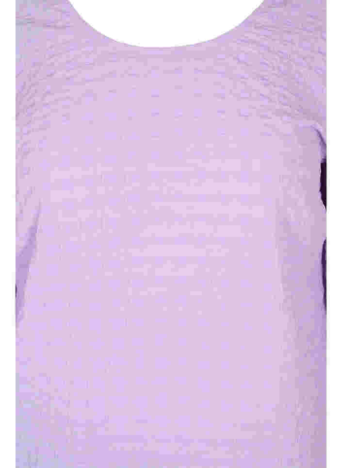 Textured blouse with half sleeves, Lavendula, Packshot image number 2