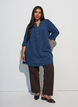 Cotton muslin tunic with broderie anglaise, Blue, Model image number 1