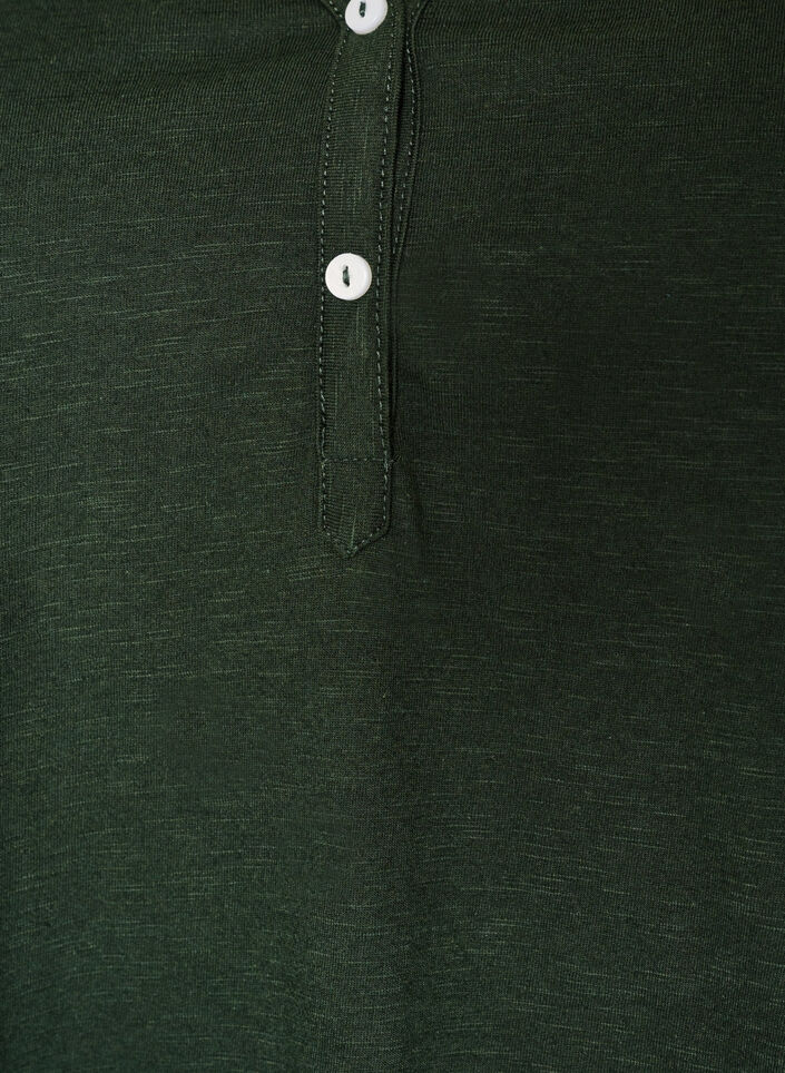 T-shirt with button detail, Green, Packshot image number 2