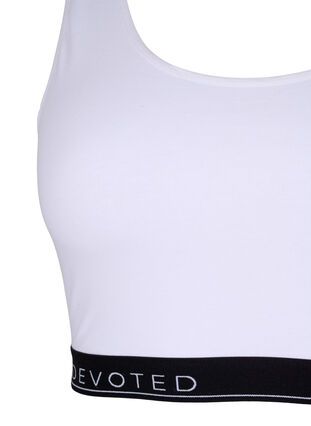 Cotton bra with round neckline, B. White/Upper Font, Packshot image number 2