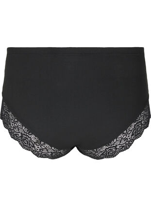 Light shapewear knickers with lace trim, Black, Packshot image number 1