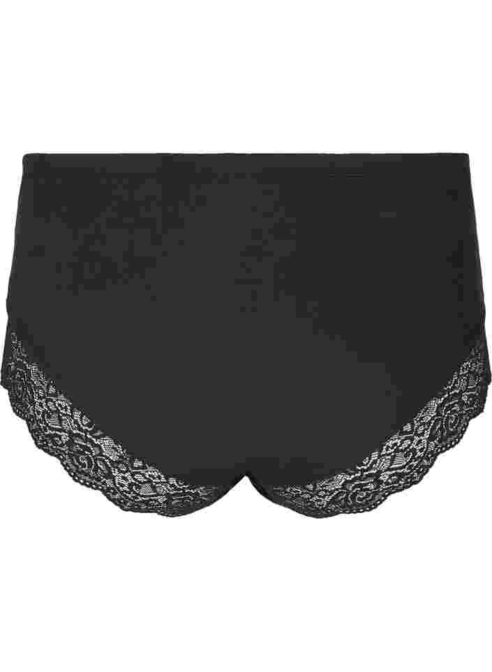 Light shapewear knickers with lace trim, Black, Packshot image number 1
