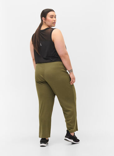 Loose trousers in a cotton blend, Ivy Green, Model image number 1