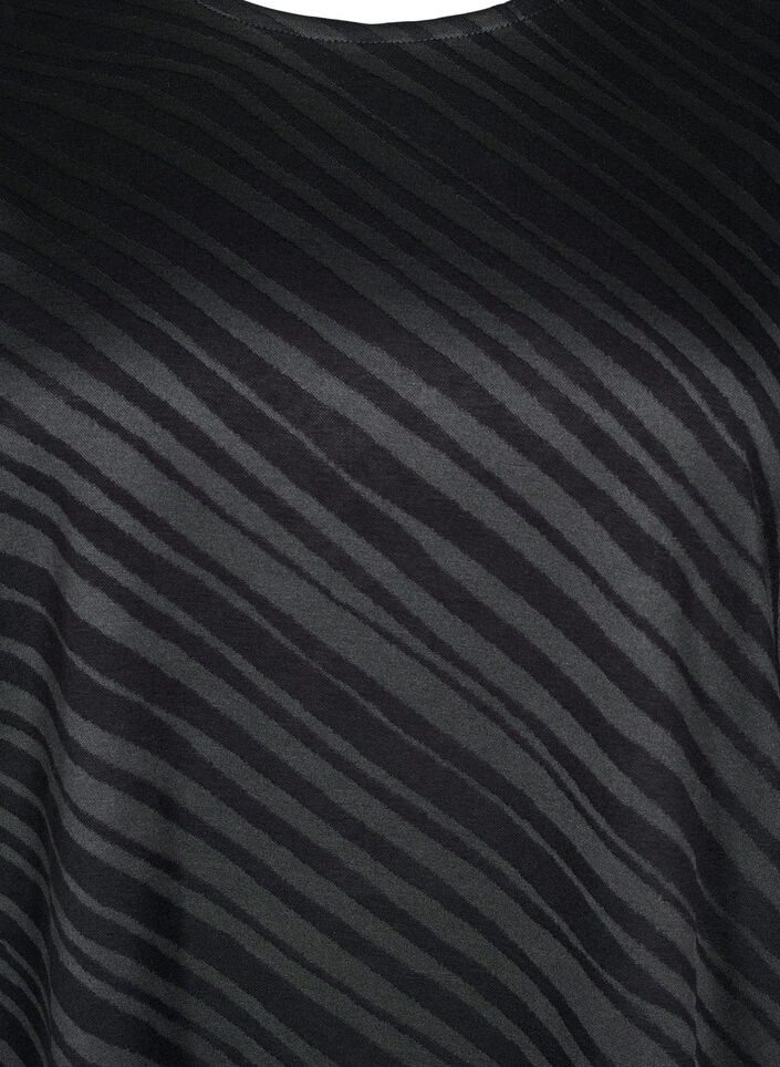 Patterned dress with 3/4 sleeves, Black, Packshot image number 2