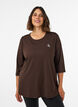 Sports top with 3/4 sleeves, Brown, Model image number 0